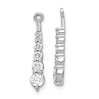 14k White Gold Diamond Earrings Jacket Measures 20x4mm Wide Jewelry Gifts for Women