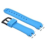 Ewatchparts SILICONE RUBBER NEW WATCH BAND STRAP COMPATIBLE WITH PEBBLE PVD BLACK BUCKLE LIGHT BLUE