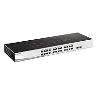 D-Link 26-Port Gigabit Smart Managed Switch | 24 GbE + 2 SFP Ports | L2+ | VLANs | Cable Diagnostics | Web Managed | Desktop or Rackmount | Fanless | NDAA Compliant |Lifetime Warranty (DGS-1210-26)