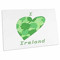 3dRose Heart of Shamrock Collage with I Heart Love Ireland in... - Desk Pad Place Mats (dpd-355354-1)