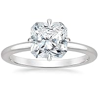 North Star Square Radiant Cut Moissanite Ring for Engagement, Wedding, Anniversary, Promise, Gift, Birthday, Gratitude (Solitaire, Compass Point, 2.50CT, VVS1, Near Colorless)