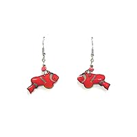 Fish Sea Animal Graphic Dangle Earrings - Womens Fashion Handmade Jewelry Tropical Accessories