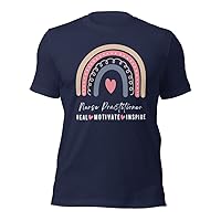T Shirt, Nurse Practitioner Heal Motivate Inspire, Boho Rainbow, LPN T-Shirt, Unisex