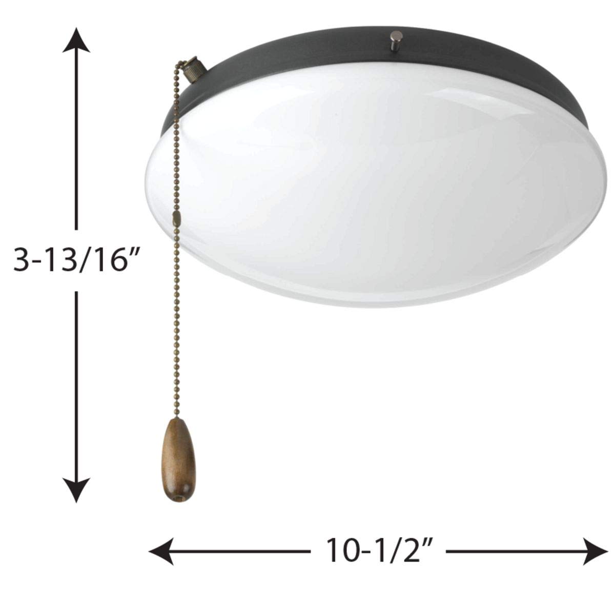 Progress Lighting Two-Light Universal Opal Glass Fan Light Kit, Graphite