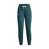Under Armour Womens Rival Terry Jogger, (716) Tourmaline Teal / / White, 3X