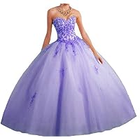 Ball Gown Sweet 16 Dress Quinceanera Formal Long Prom Dresses with Gold Applique