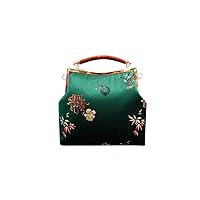 Classy Handcrafted Silk Brocade Handbag Everyday Weekend Crossbody Bag Kiss Lock Travel Shoulder Bag #111