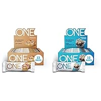ONE Protein Bars, Cinnamon Roll & Marshmallow Hot Cocoa, Gluten Free Protein Bars with 20g Protein, 12 Count