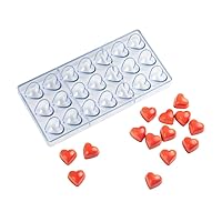 Restaurantware Pastry Tek 10.8 x 5.3 Inch Heart Molds 10 Freezer-Safe Heart Shaped Molds - 21 Cavities Dishwasher-Safe Clear Polycarbonate Heart Candy Molds Easy To Release Durable
