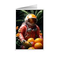 ARA STEP Unique All Occasions Astrounaut with FruitsGreeting Cards Assortment Vintage Aesthetic Notecards 11 (Babaco fruit and Astrounaut 2, Set of 8 SIZE 105 x 148.5 mm / 4.1 x 5.8 inches)
