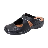 Casey Women Wide Width Casual Leather Comfort Clogs