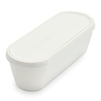Tovolo Glide-A-Scoop Ice Cream Tub, Insulated, Airtight Reusable Container with Non-Slip Base, Stackable on Freezer Shelves, BPA-Free, 2.5 Quart, White