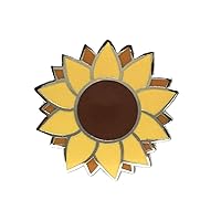 Sunflower Lapel Pin - Yellow Sunflower Helianthus Brooch -Happiness Faithfulness Button Backpack Jacket