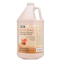 Healing Therapy Massage Lotion - Professional Pedicure, Body and Hot Oil Manicure, Infused with Natural Oils, Vitamins, Panthenol and Amino Acids (Milk and Honey, 1 Gallon)