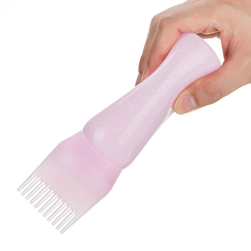 Root Comb Applicator Bottle, Dyeing Shampoo Bottle Oil Comb Hair Dye Bottle Applicator Tools, Hair Dye Bottle Applicator Brush(Purple)