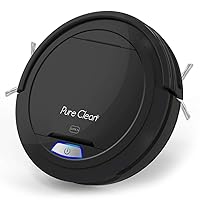 SereneLife Robot Automatic Vacuum Cleaner - Upgraded Lithium Battery 90 Min Run Time - Bot Self Detects Stairs Pet Hair Allergies Friendly Home Cleaning for Carpet Hardwood Floor - PUCRC26B, Black