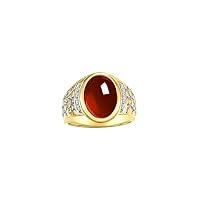 Rylos presents Men's Nugget Ring in Yellow Gold Plated Silver featuring an Oval Cabochon Gemstone and Sparkling Diamonds in Sizes 8-13. Exceptional Men's Jewelry.