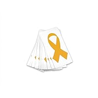 Small Gold Ribbon Awareness Decals – Gold Ribbon Decals for Childhood Cancer, Neuroblastoma Cancer and COPD Awareness – Perfect for Support Groups, Events and Fundraisers - 25 Decals
