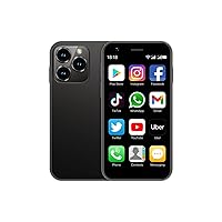 Soyes XS16 Mini 4G Smartphone 3.0 Inch Quad Core Dual Sim Ultra Thin Unlocked Android 10.0 Card Mobile Phone WiFi Bluetooth Hotspot Student Pocket Cellphone (Black 3GB+64GB)