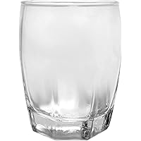 Circleware Simply Everyday Rugby Whiskey Glasses, Set of 4, Party Entertainment Dining Beverage Drinking Glassware Cups for Water, Liquor, Beer, Ice Tea, Juice and Farmhouse Décor, 9.15oz, Clear