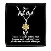 Thank You Fish Dad Necklace Appreciation Gift Gratitude Present Idea Thanks For Always Be There Quote Jewelry Sterling Silver With Box