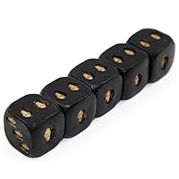 5pcs Black Skull Dice Grinning Skull Deluxe Devil Poker Dice Gothic Gambling Dice Tower with Death dice