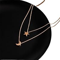 Mix Style Girls Fashion Moon Star Pendant Necklaces Clavicle Chain Necklaces for Women Valentine's Day Gifts Banquet Attractive Processed
