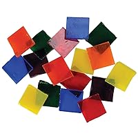 Jennifer's Mosaics Cathedral Stained Glass Square Mosaic Tiles, 3/4 Inch, 4 Pounds - 405437