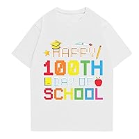 100 Days of School Women Love Graphic Tee Tops Kindergarten Teachers Gift T-Shirts Happy 100th Day of School Tshirt