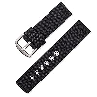 Camouflage Military Canvas Strap Watch Bands Women Men Black Green Sport Watchband Watches Accessories (Color : Black, Size : 22mm)