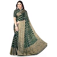 Ethnic Wear Women Chiffon Saree With Unstitched Blouse Piece Indian Sari
