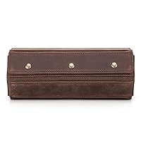 Crafted Elegance – Button Fastened Hexagonal Watch Storage Box in Genuine Leather Handcraft