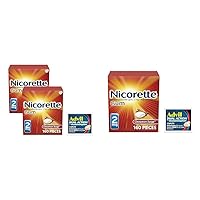 Nicorette 2mg Gum 160ct x2 to Quit Smoking Cinnamon Flavored + Advil Dual Action Coated Caplets 500mg Acetaminophen 250mg Ibuprofen 160ct and 2ct