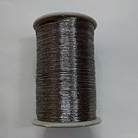 Antique Silver Gray - Spool of Shiny Metallic Thread Yarn - for Crochet Sewing Embroidery Handwork Artwork Jewelry