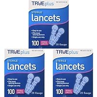 Trueplus Sterile Lancets, 28 Gauge, 100 Count (Pack of 3)