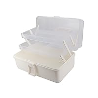 Tackle Box Large 3 Layers Plastic Portable Storage Box Fishing White Tackle Box Organizer Art Craft Tool Box