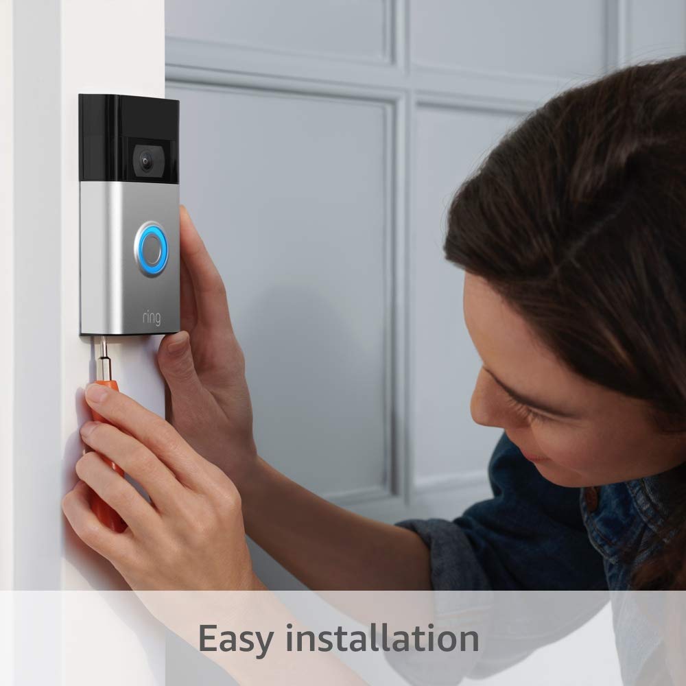 All-new Ring Video Doorbell – 1080p HD video, improved motion detection, easy installation – Satin Nickel (2020 release)