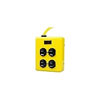 Yellow Jacket 2177N Metal Power Block with 4 Outlets and Lighted Switch, 4-foot Cord