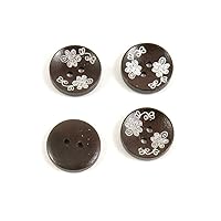 Price per 5 Pieces Sewing Sew On Buttons AD1 Flower Black for clothes in bulk wood Supplies Handmade