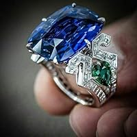 (10) Vintage 925 Silver Blue Sapphire Women Wedding Engagement Bridal Jewelry Sz 6-10 (6)