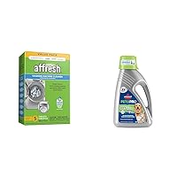 Affresh Washing Machine Cleaner, Cleans Front Load and Top Load Washers, Including HE, 5 Tablets & Bissell Professional Pet Urine Elimator with Oxy and Febreze Carpet Cleaner Shampoo 48 Ounce