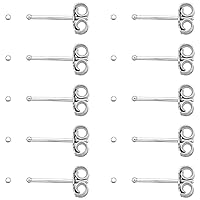 Sterling Silver Very Tiny 1mm Ball Stud Earrings/Nose Studs for Women and Girls 1/32 inch