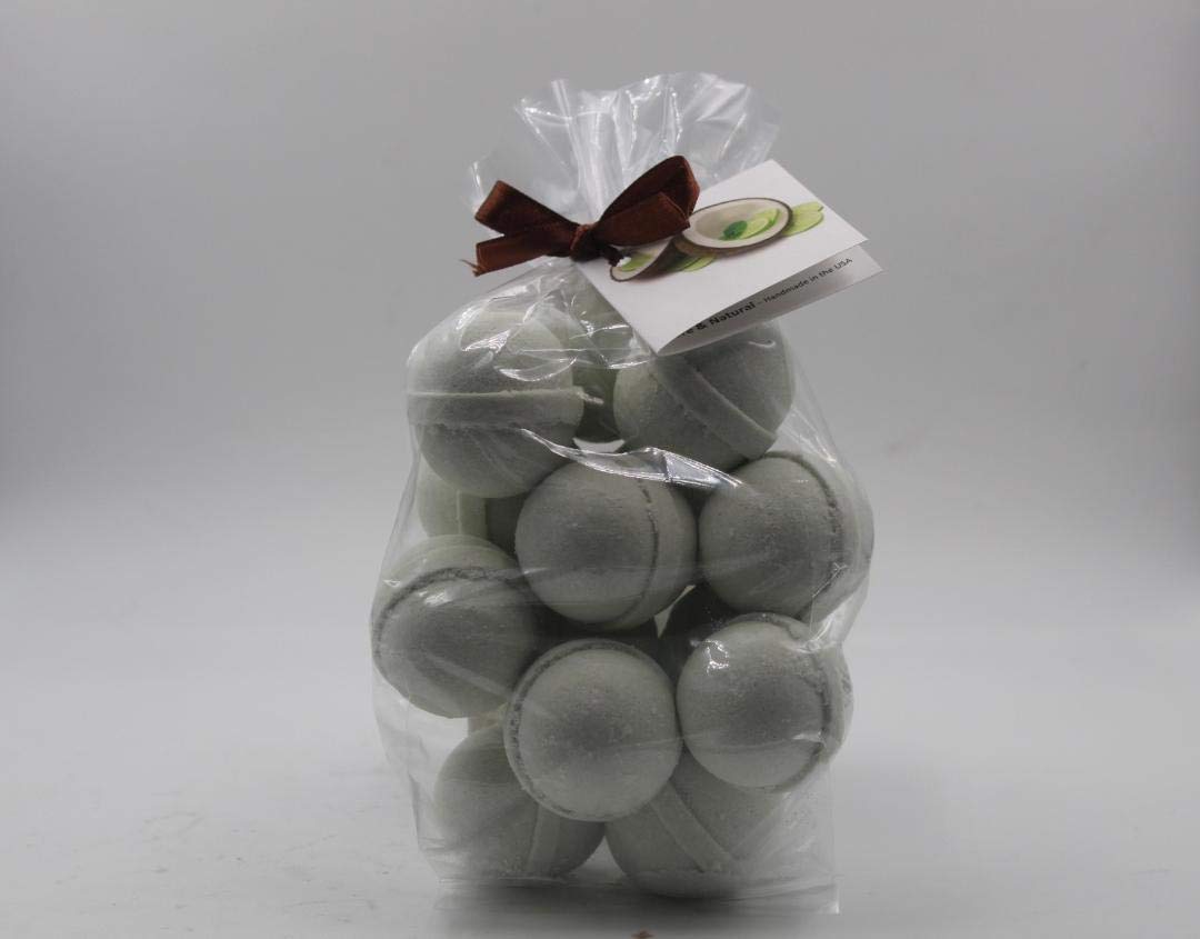 Spa Pure Basil Bath Bombs: 14 COOL CITRUS BASIL Bath Bomb Fizzies with Shea Butter, Ultra Moisturizing (12 Oz) .Great for Dry Skin (Cool Citrus Basil)