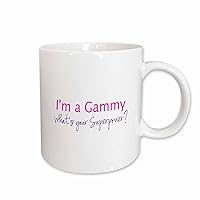 3dRose mug_193730_1 Im a Gammy Whats Your Superpower Hot Pink Funny Gift for Grandma Ceramic Mug, 11-Ounce