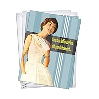 Fashionably Late Belated Birthday Greeting Cards | 2 Pack Set + 2 Envelopes (5x7)