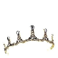 Black Crystal Big Round Bridal Tiaras Crowns Pageant Prom Diadem Rhinestone Veil Tiara Headband Wedding Hair Accessories