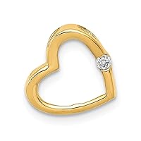 14k Gold Diamond Love Heart Chain Slide Jewelry for Women