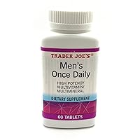 Men’s Gluten Free Once Daily High Potency Multivitamin & Multimineral Supplement 60 Tablets by Trader Joes (Pack of 1)