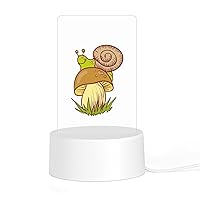 Mushroom & Snail Bedside Table Lamp with USB Port Acrylic Night Light 3 Way Dimmable Nightstand Lamp