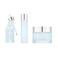 9 wishes Powerful Skin Hydration Care Set - Skin Toner, Ampule Serum and Cream - Daily Skin Care Routine for Dry and Sensitive Skin
